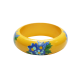 Wooden Bangles Flower Orange