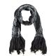 Black and White Silk Scarf by Shehnaz Ismail