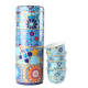 Tin Box with 4 Coffee Cups Moucharabieh Blue