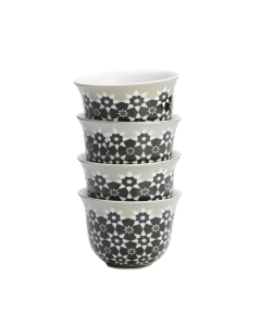 Tin Box with 4 Coffee Cups Porcelain Kaokab 60ml