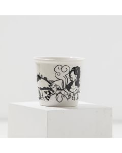 Qatari Woman Tea Cups (Black & White)