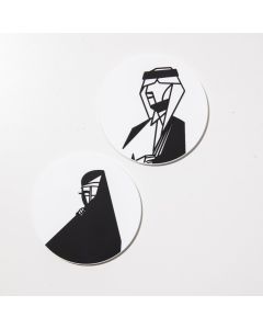 Arabian Man & Woman Coasters (Black & White)
