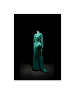Christian Dior A3 Print HH Sheikha Moza bint Nasser Collection/Dress in green silk satin