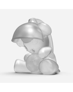 Urs Fischer's Untitled (Lamp/Bear) Football Crystal Figurine - Frost White