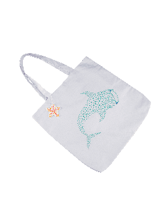 Embroidered Shark Tote Bag 