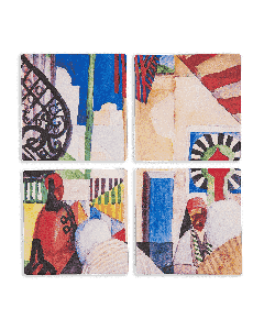 Lusail Museum Exhibition, August Macke "In the Bazaar" Coasters (Set of 4)
