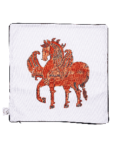 Baghdad: Eye's Delight "Silk Textile with Winged Horses" Cushion
