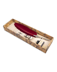 Dallaiti - Writing Set with Bordeaux Feather Pen