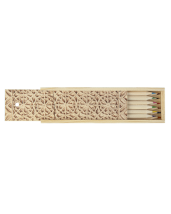 Wooden Pencil Set - Sand colour pattern