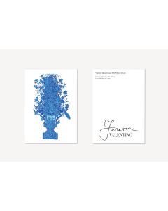 Forever Valentino Exhibition "Vintage" Blue Floral Print Postcard