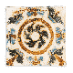 Découpage Tray - Spain Tile Six Petal Green Flower