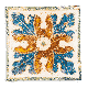 Découpage Tray - Spain Tile Four Blue and Gold Leaves
