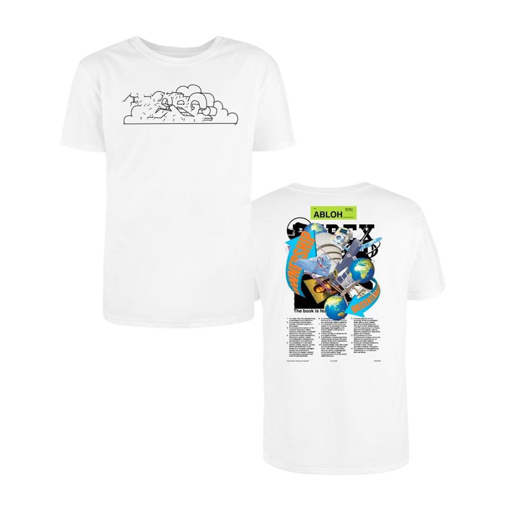 VIRGIL ABLOH Black&White Cloud and News -T-shirt White