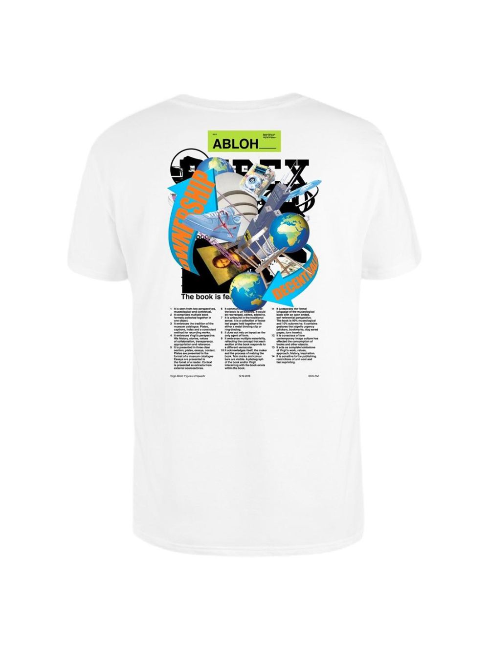 VIRGIL ABLOH Black&White Cloud and News -T-shirt White