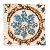 Découpage Tray - Spain Tile Eight Petal Blue Flower