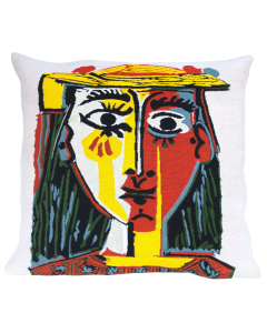 Cushion cover – Head of a woman with hat (Picasso) – 45 x 45 cm