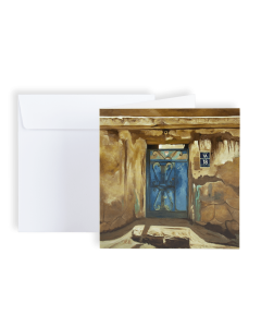 Mal Lawal 3 Greeting card - Blue Door 