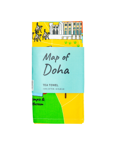 Doha Map Tea Towel