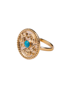 Aurélie Bidermann Limonium Ring Turquoise Bakelite, size 6