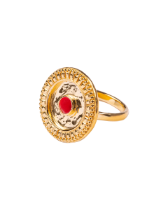 Aurélie Bidermann Limonium Ring Red Bakelite , size 6