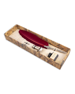 Dallaiti - Writing Set with Bordeaux Feather Pen