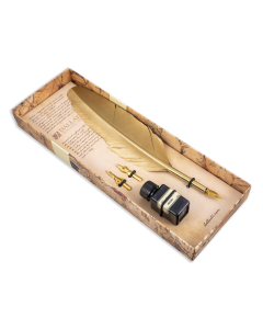 Dallaiti - Writing Set with Gold Feather Pen