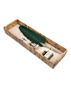 Dallaiti - Writing Set with Green Feather Pen
