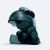 Urs Fischer's Untitled (Lamp/Bear) Football Crystal Figurine - Indigo Blue