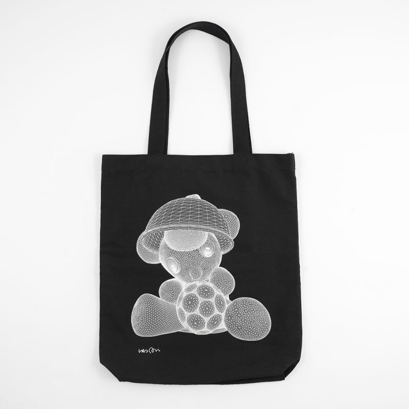 Urs Fischer's Untitled (Lamp/Bear) Black and White Tote Bag